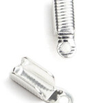 End Clamps (Leather Crimps) Coiled  Silver (12Pcs)