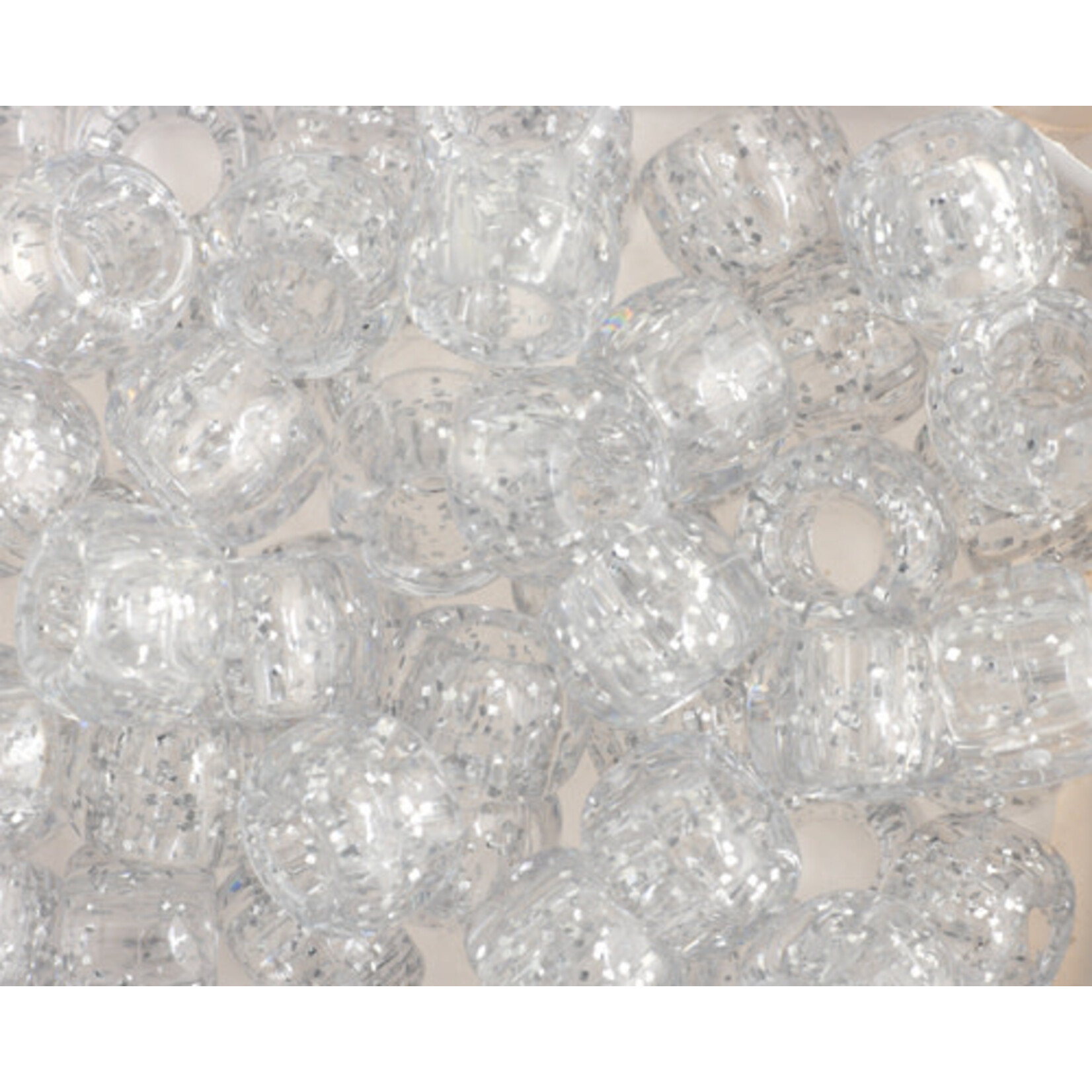 Crowbeads 9mm (60pcs) Silver Sparkle