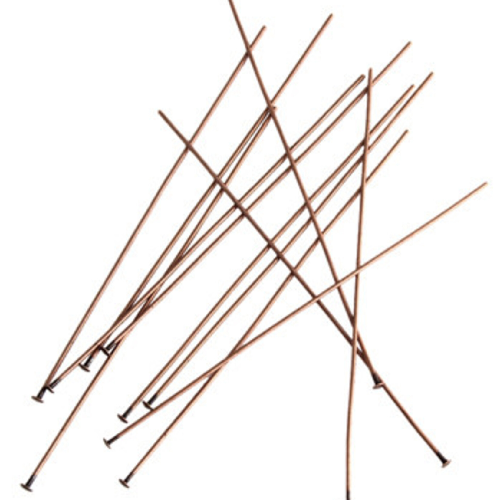 Head Pins (12 pcs) Antique Copper 2 Inches 20ga (.032)