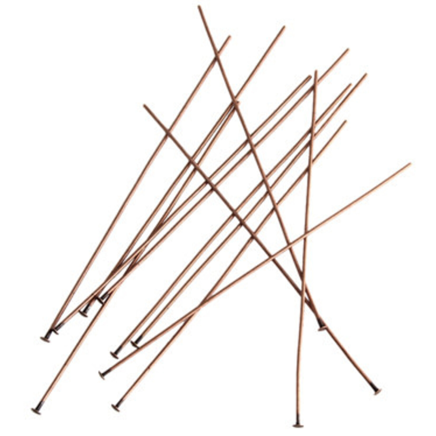 Head Pins (12 pcs) Antique Copper 2 Inches 20ga (.032)