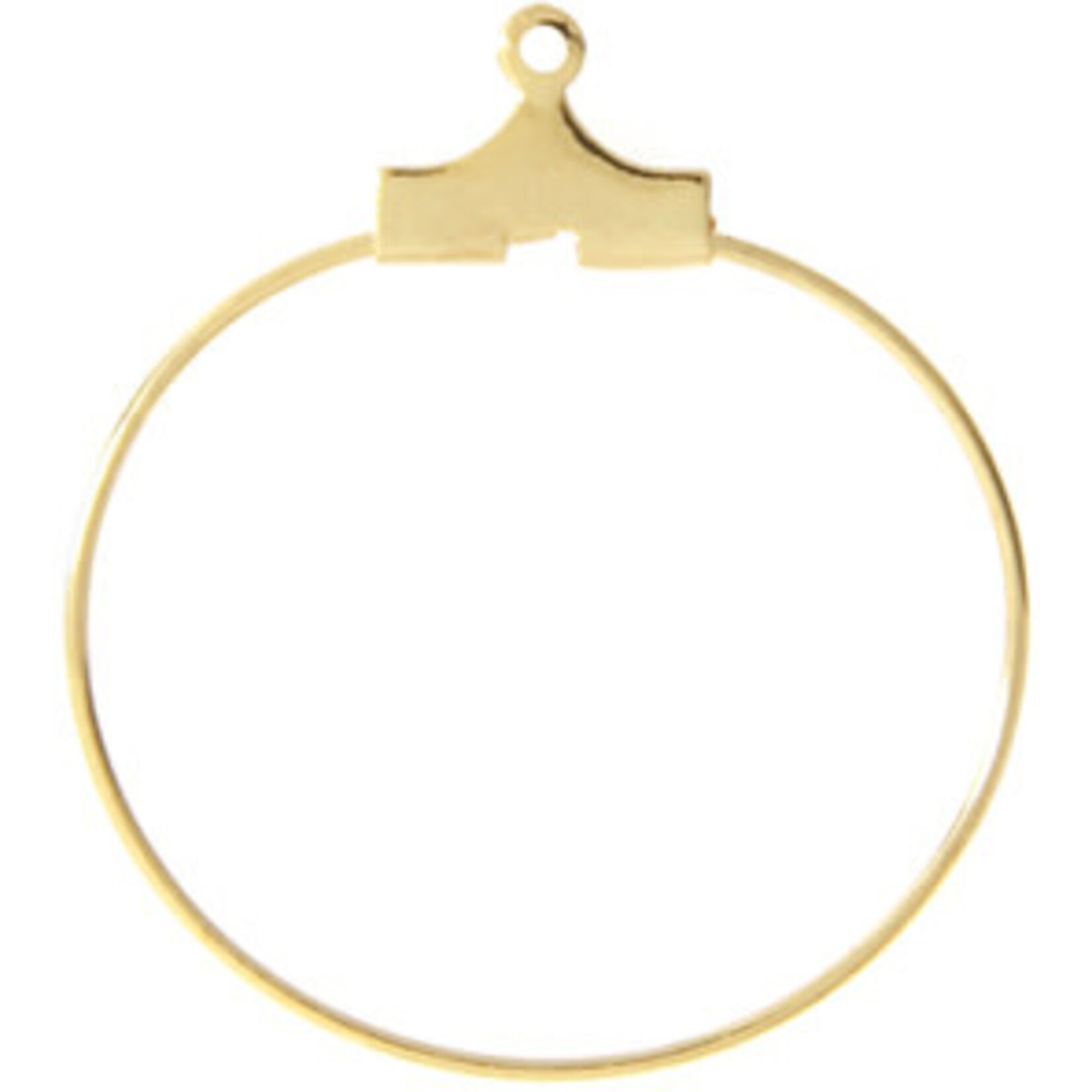 Earhoop Gold 25Mm Round (100 Pieces)