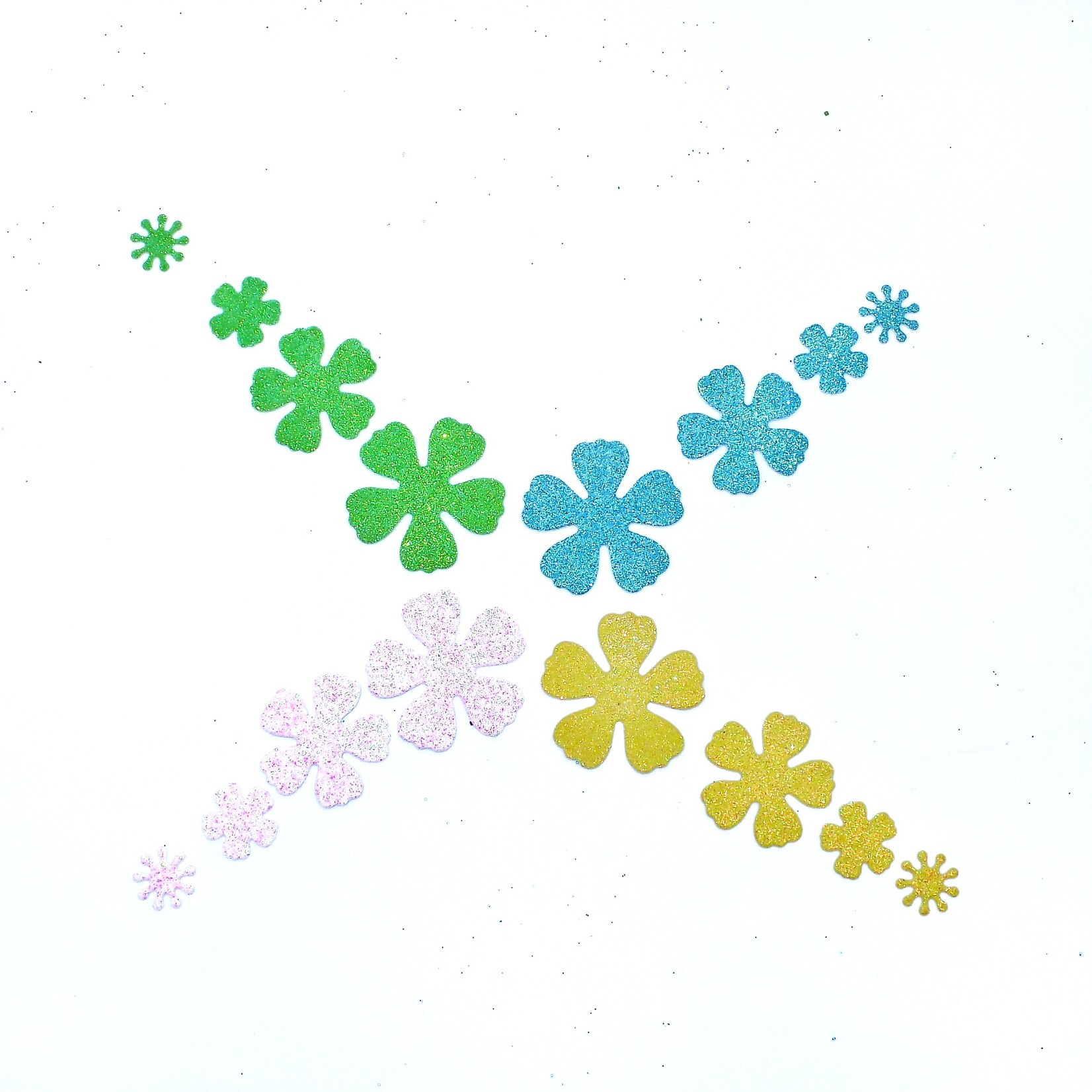 Glitter Flower Shapes Neon-Coloured