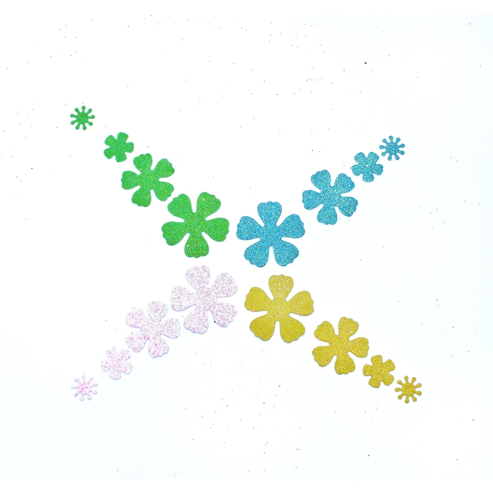 Glitter Flower Shapes Neon-Coloured