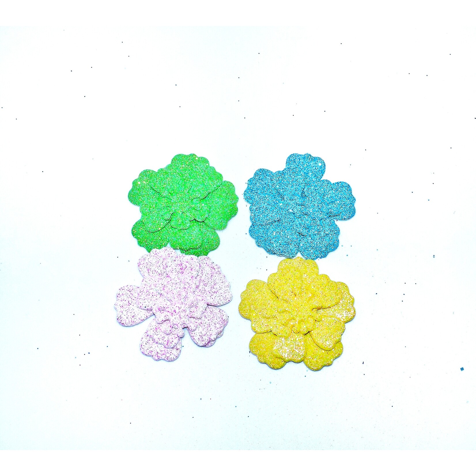 Glitter Flower Shapes Neon-Coloured