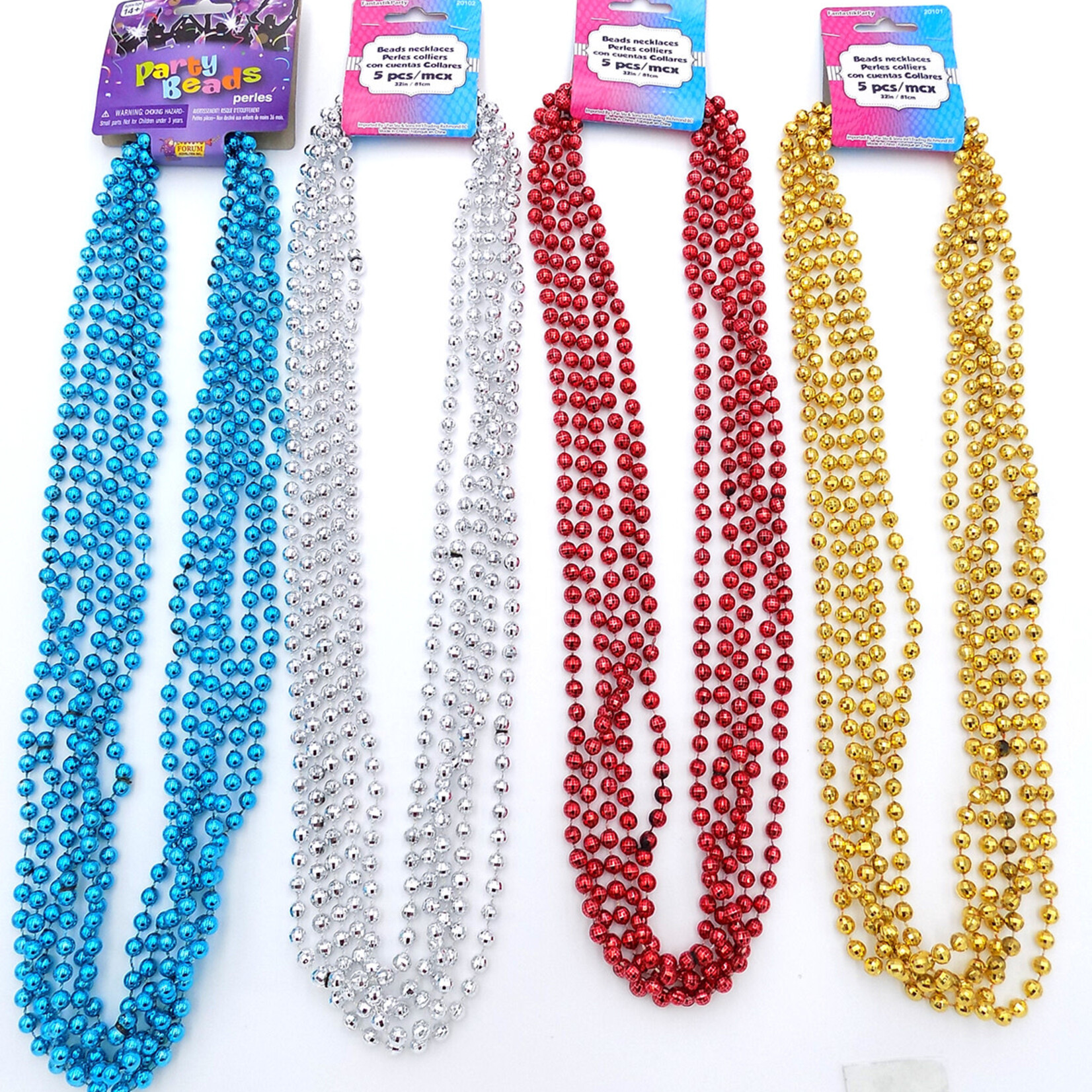Assorted Colors Mardi Gras Beads Necklaces Plastic Beaded Costume Necklace,  Metallic Bead Necklaces Bulk For Kids Party Decorations - Temu France