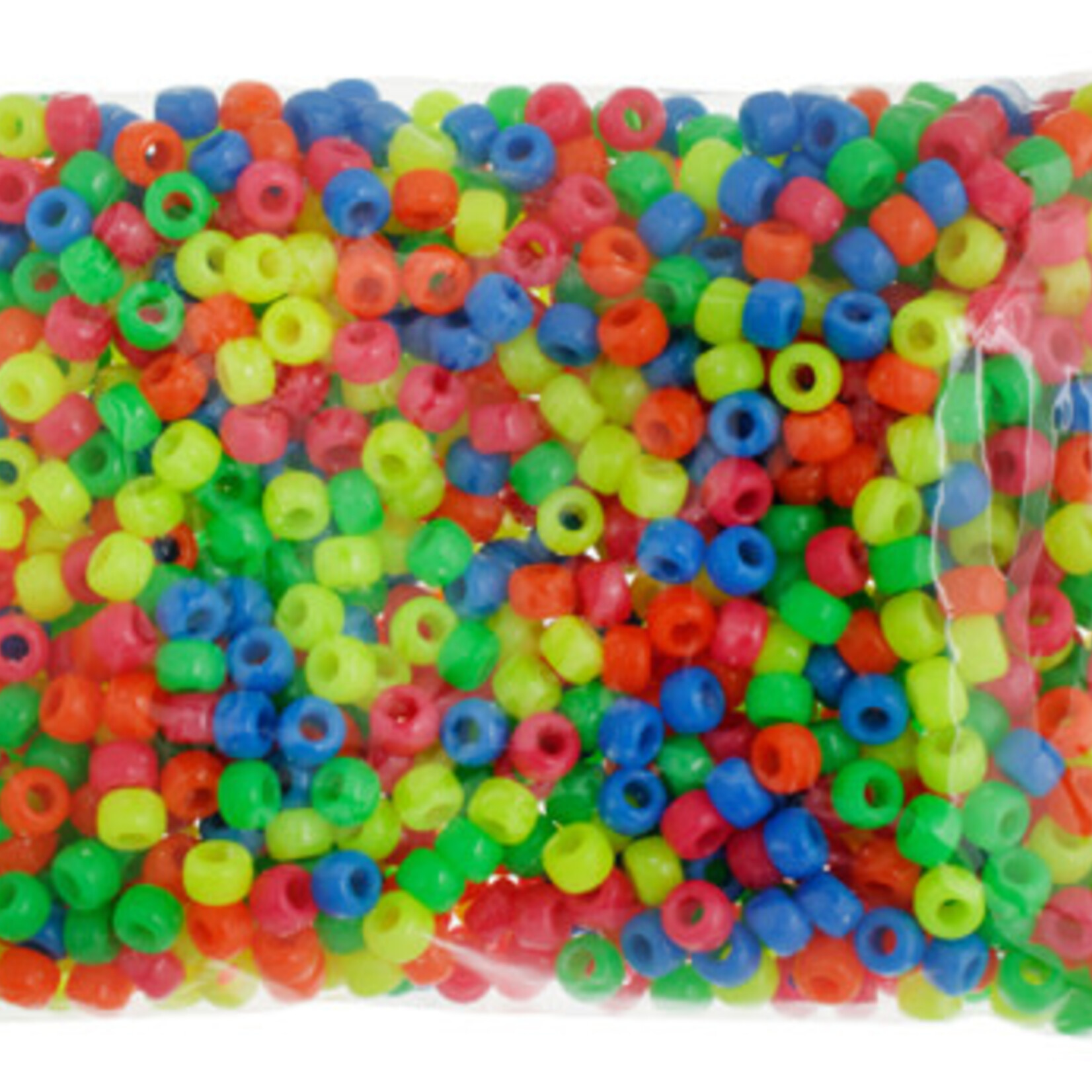 Crowbeads 9mm (1000pcs)  Neon Multi-Color Opaque