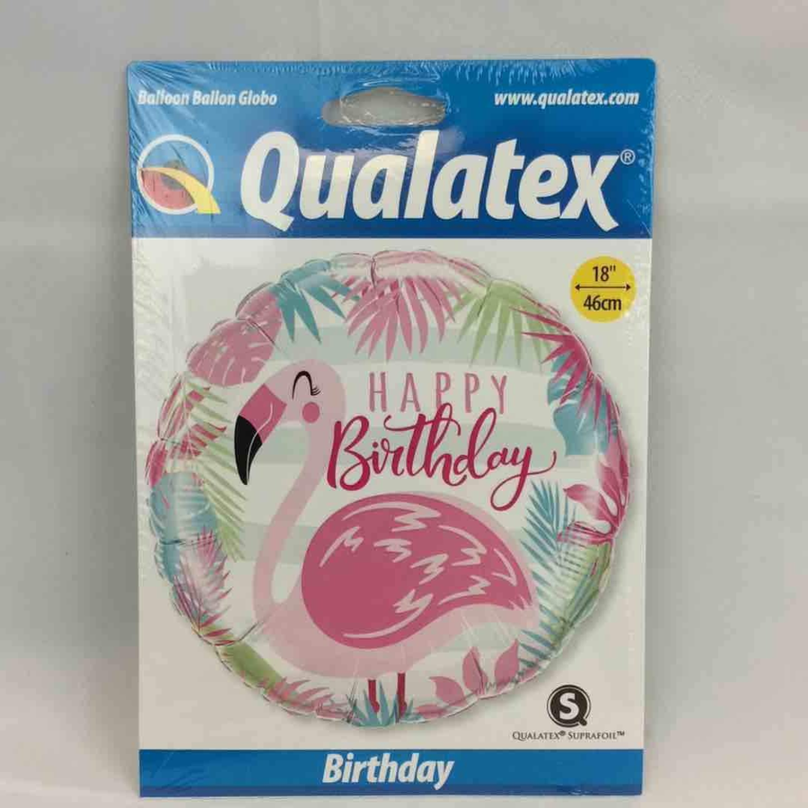 18" 2 Sided Printed Mylar Balloon Happy Birthday Flamingo