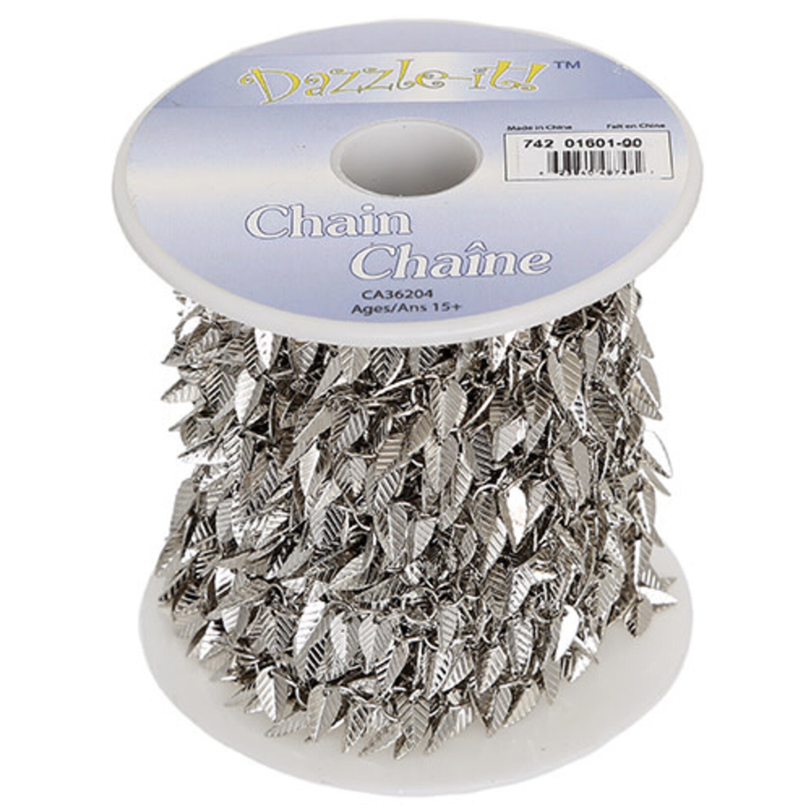 Metal Chain 4x7 mm Leaf 5 meters (Silver)