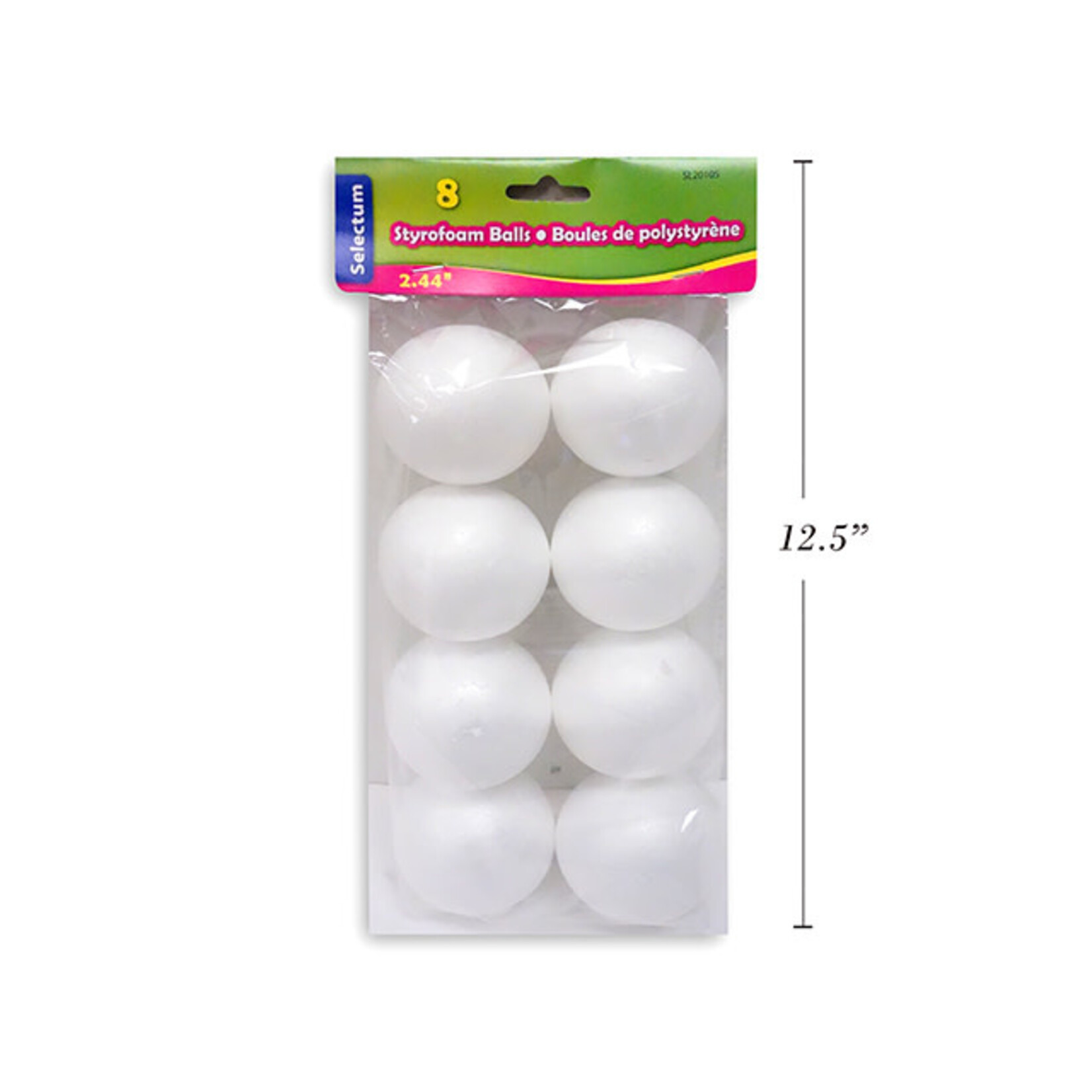 Styrofoam Ball  2.44 Inch (8 Pieces)