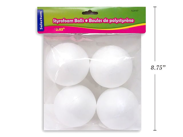 Styrofoam Ball 2.83 Inch (4 Pieces) - Samaroo'S Limited