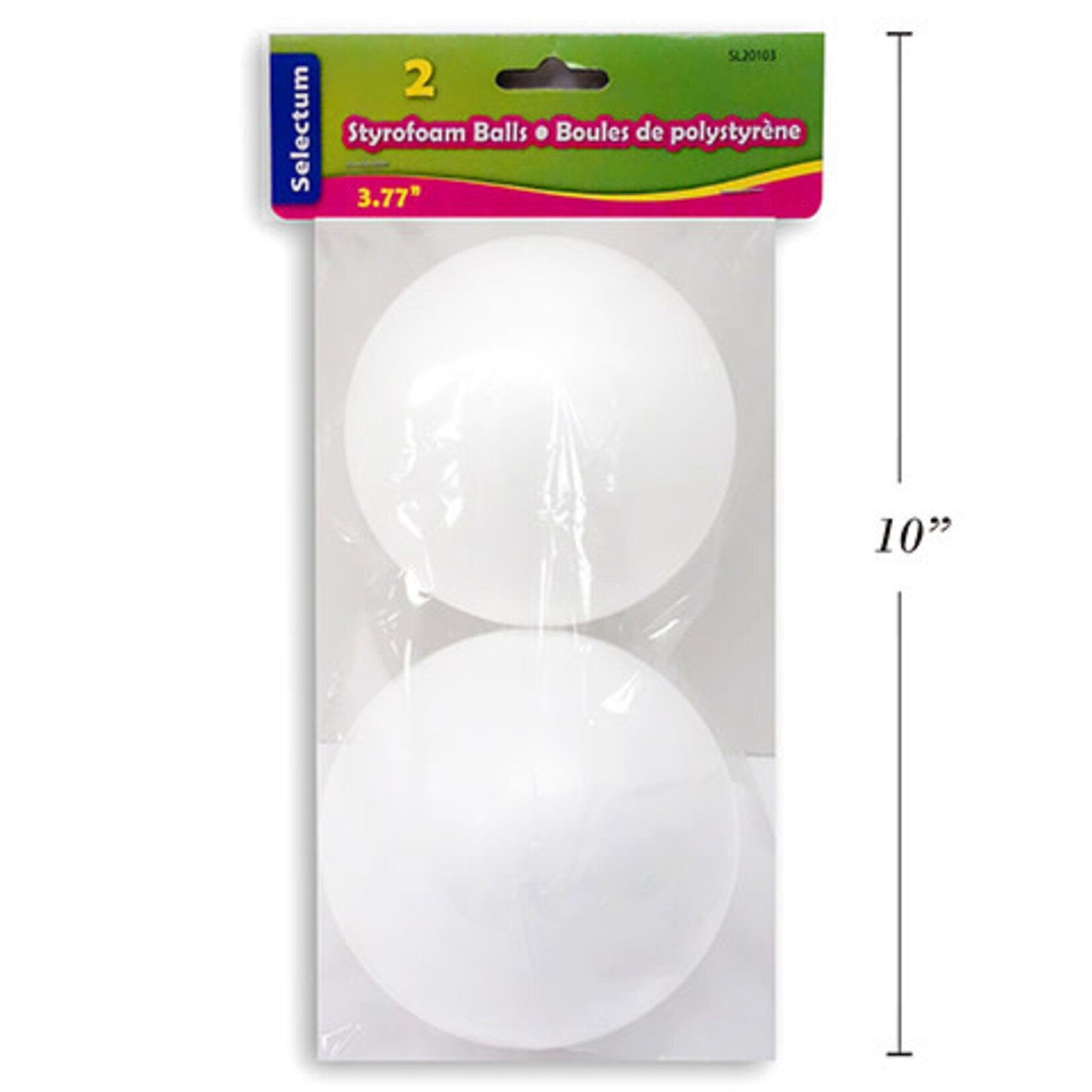 Styrofoam Ball  3.77 Inch (2 Pieces)