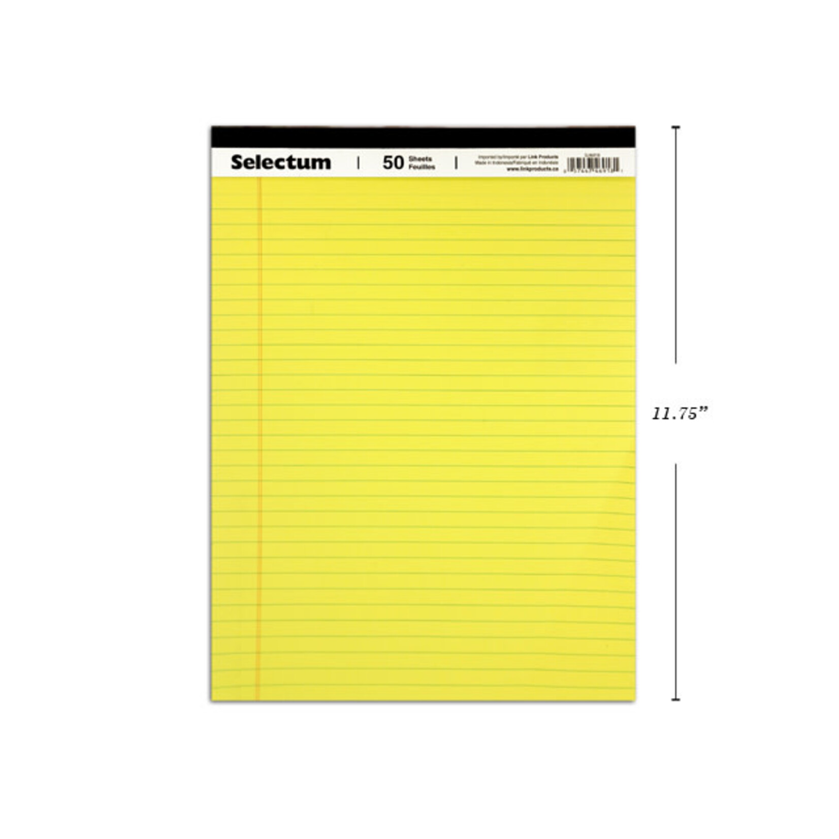 Selectum Notepad - Yellow Paper Ruled Writing Pad - Letter Size (8.5 x 11 Inch)