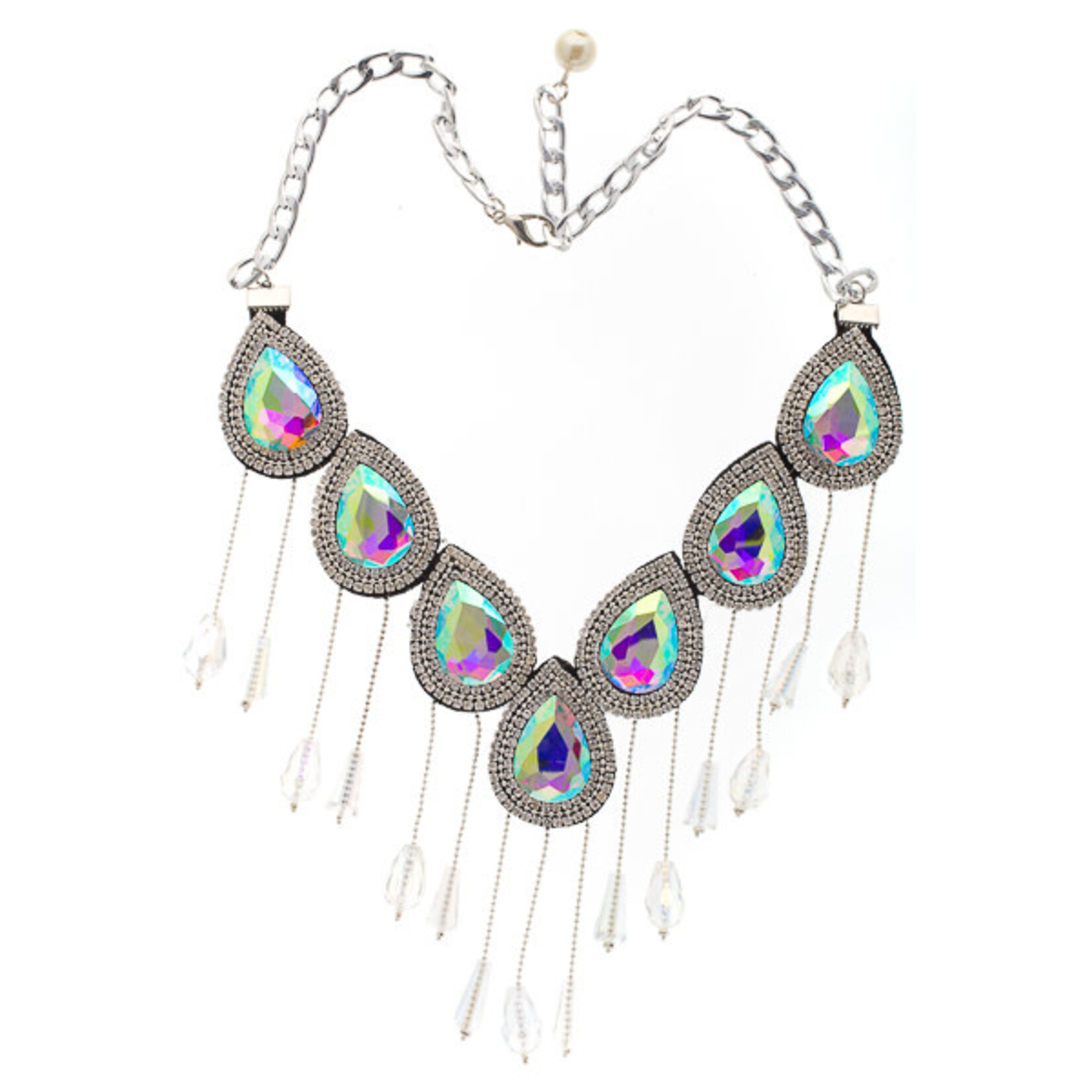 Crystal Motifs Necklace Drop