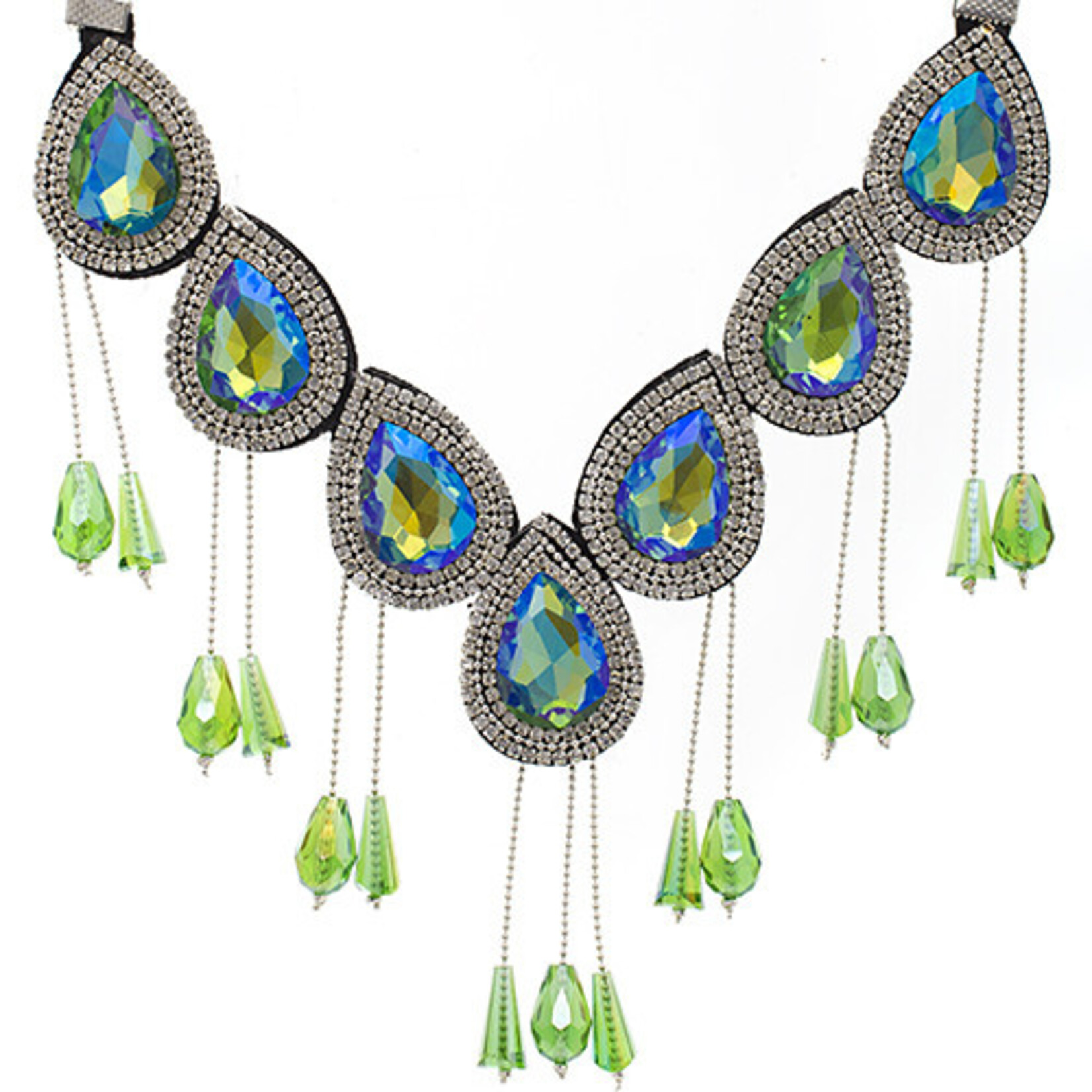 Crystal Motifs Necklace Drop