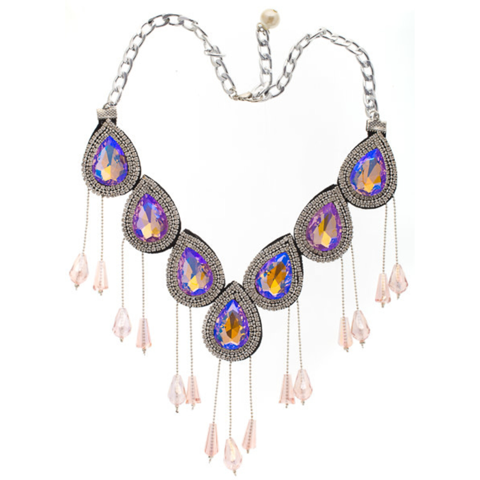 Crystal Motifs Necklace Drop