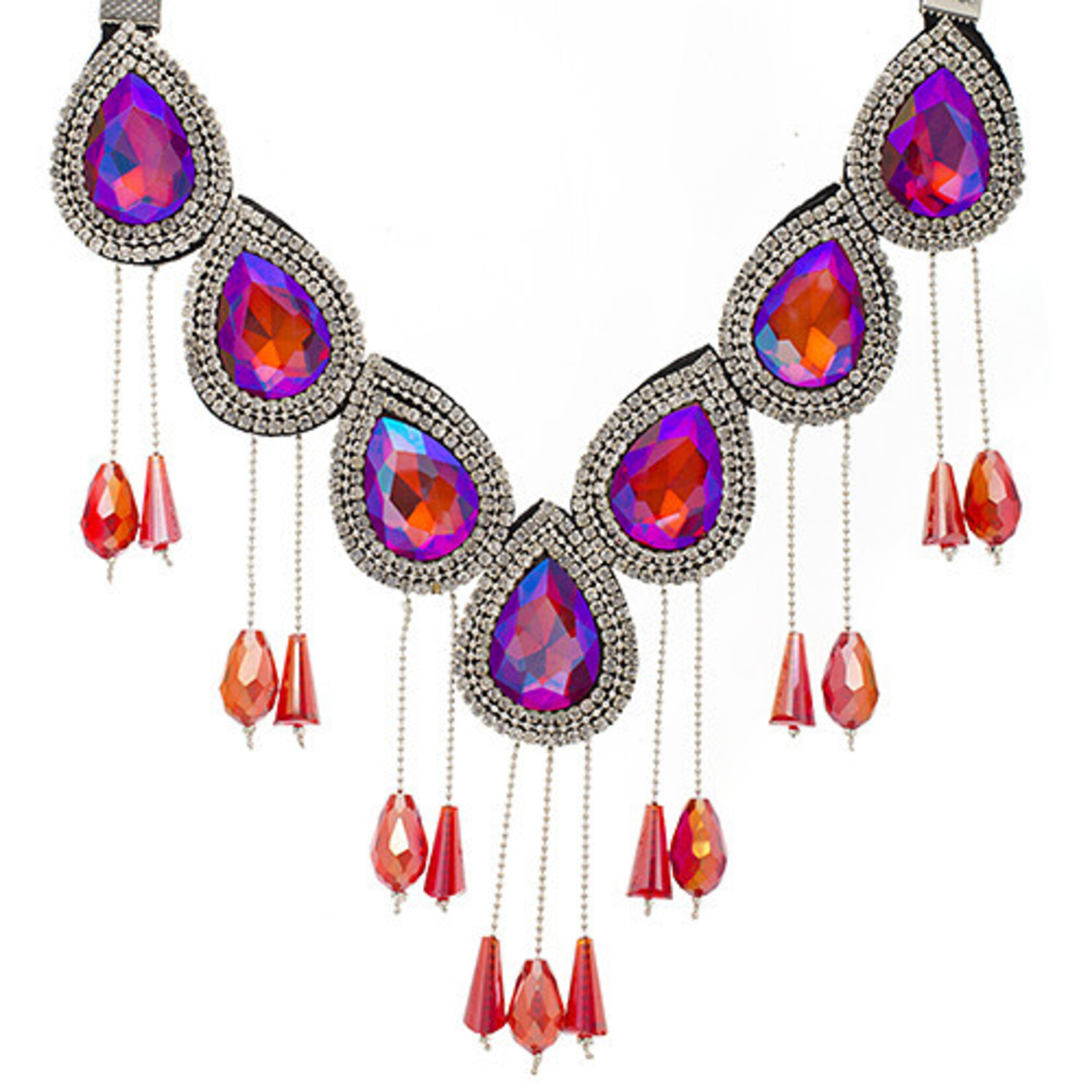 Crystal Motifs Necklace Drop