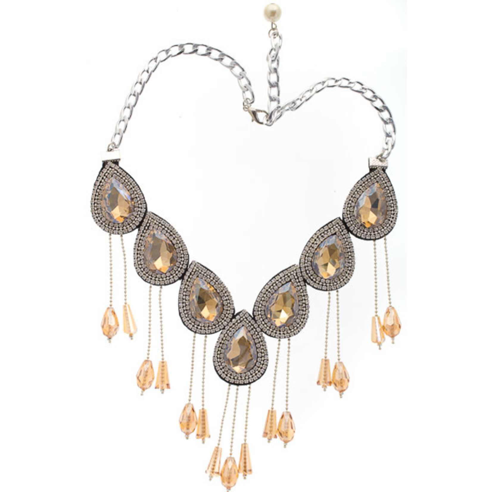 Crystal Motifs Necklace Drop