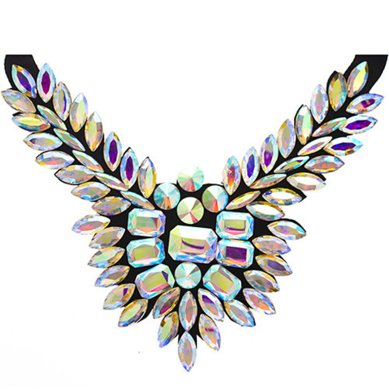 Crystal Motifs Necklace Wings