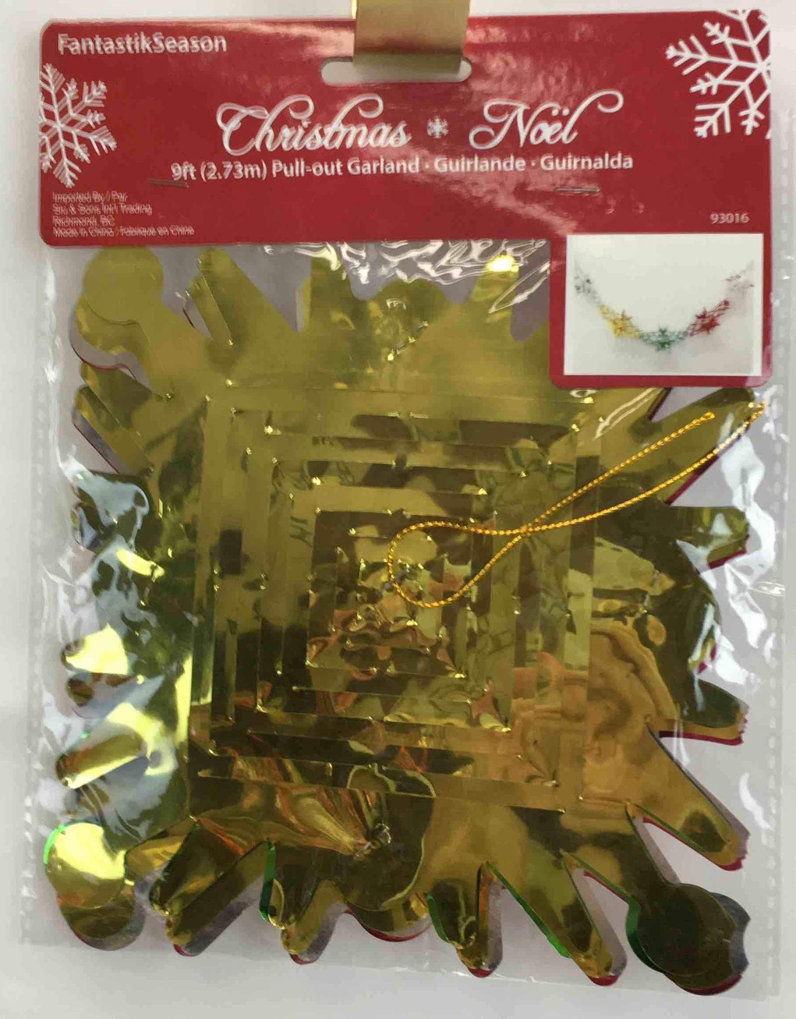 Christmas Noel Pull-out Garland 9ft