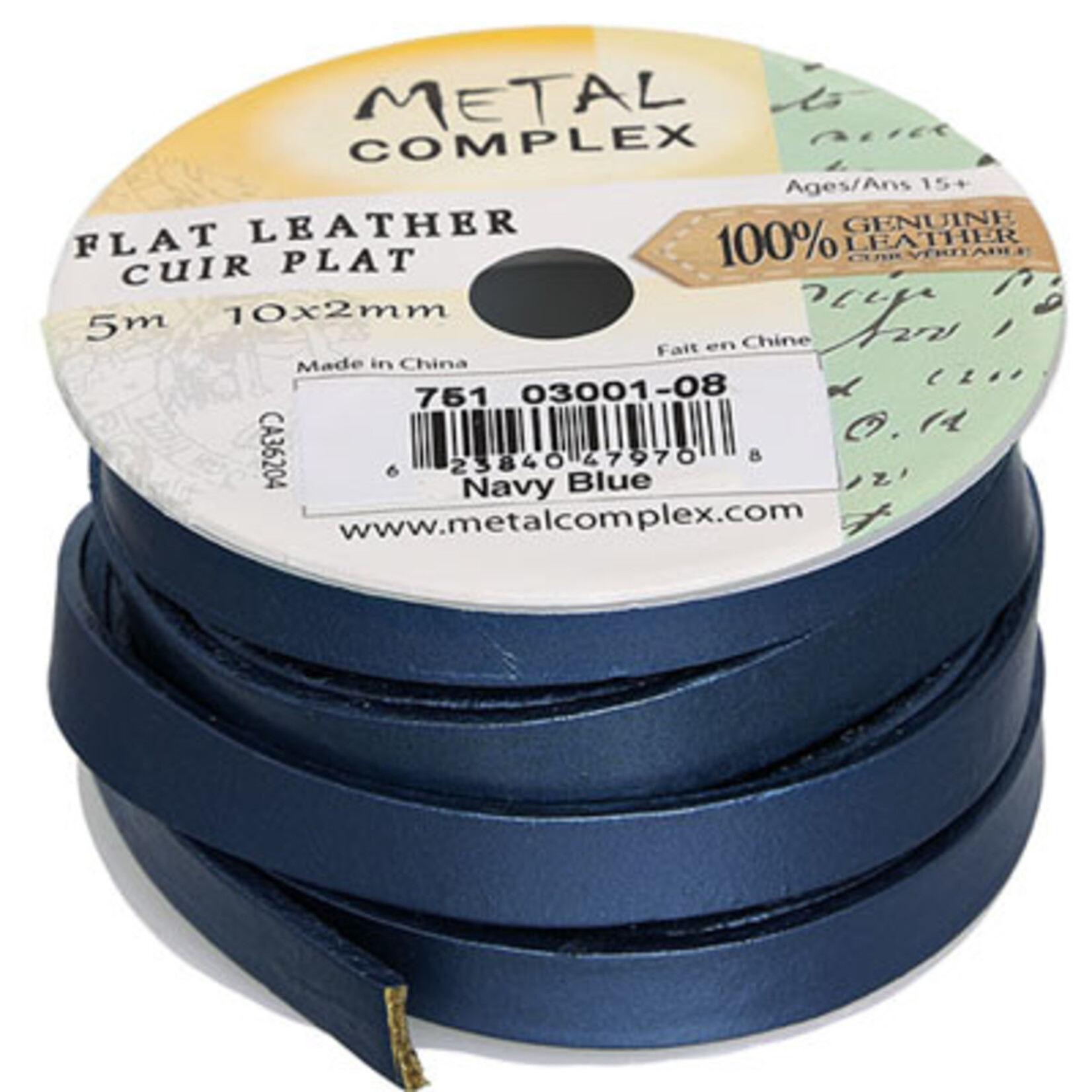 Flat Leather 10 x 2mm  (5 Meter Roll)
