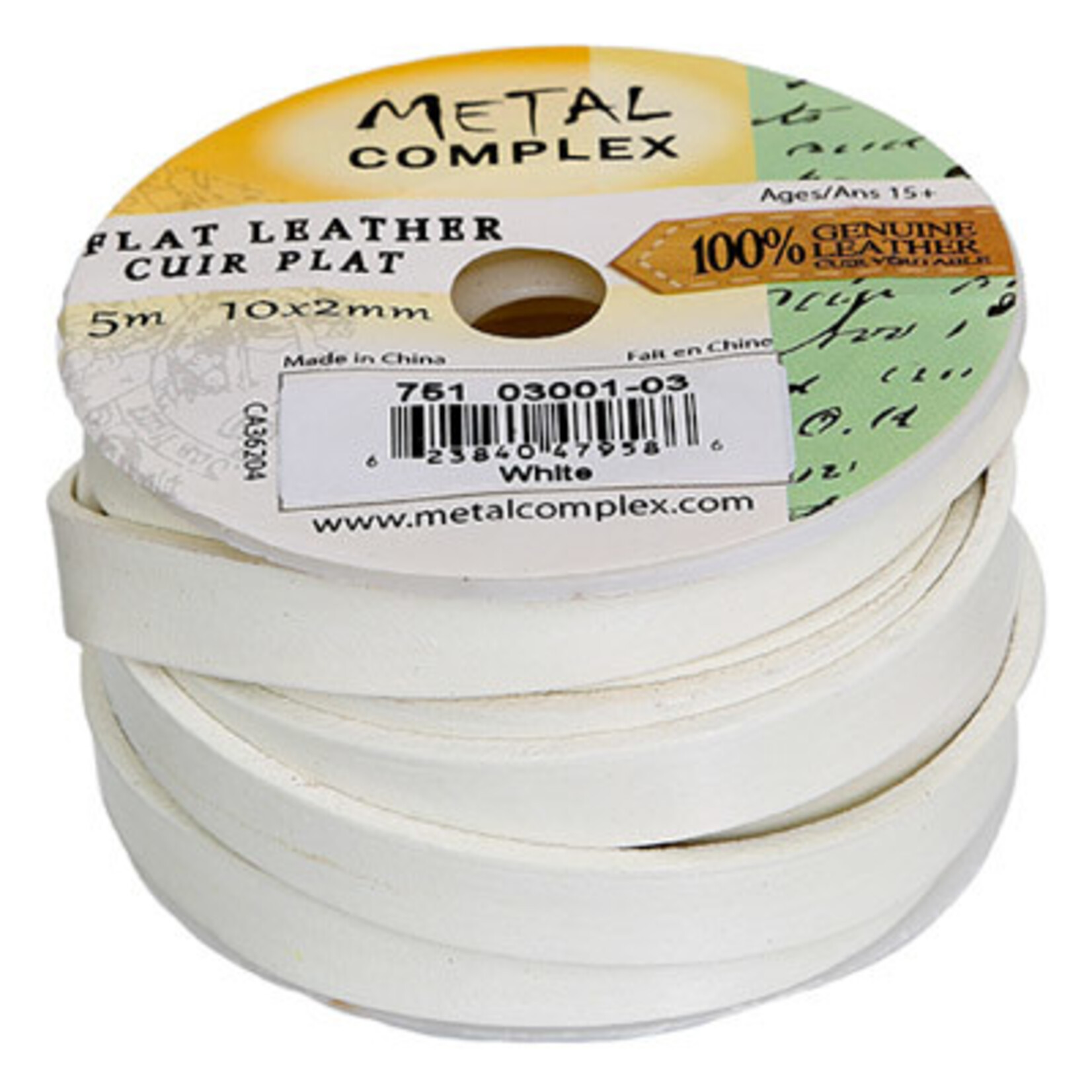 Flat Leather 10 x 2mm  (5 Meter Roll)