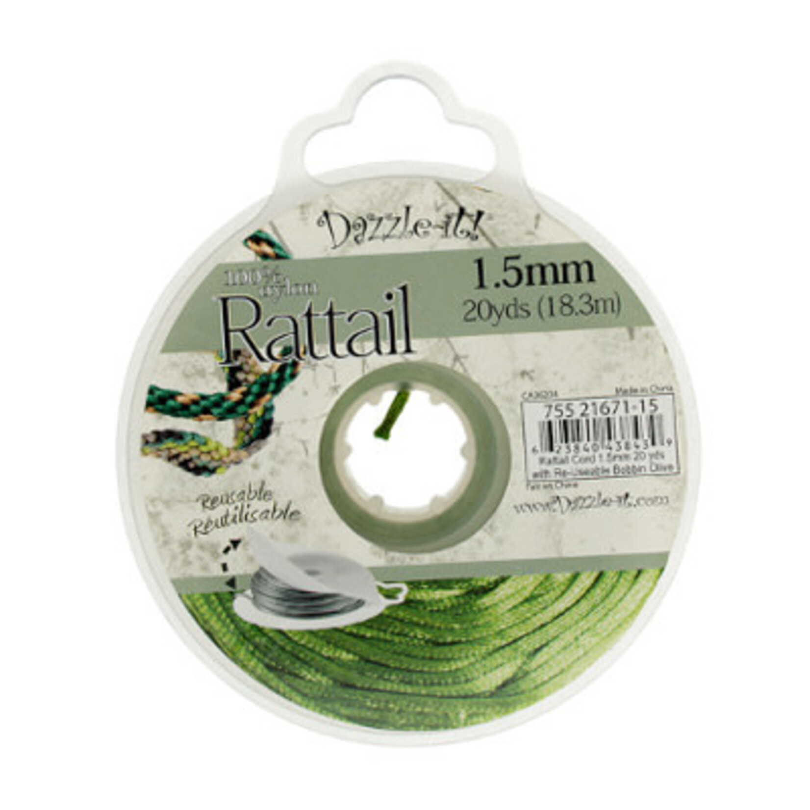Rattail Cord With Re-Useable Bobbin (20 Yards)
