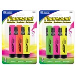 Fluorescent Highlighter with pocket clip (3 pieces)