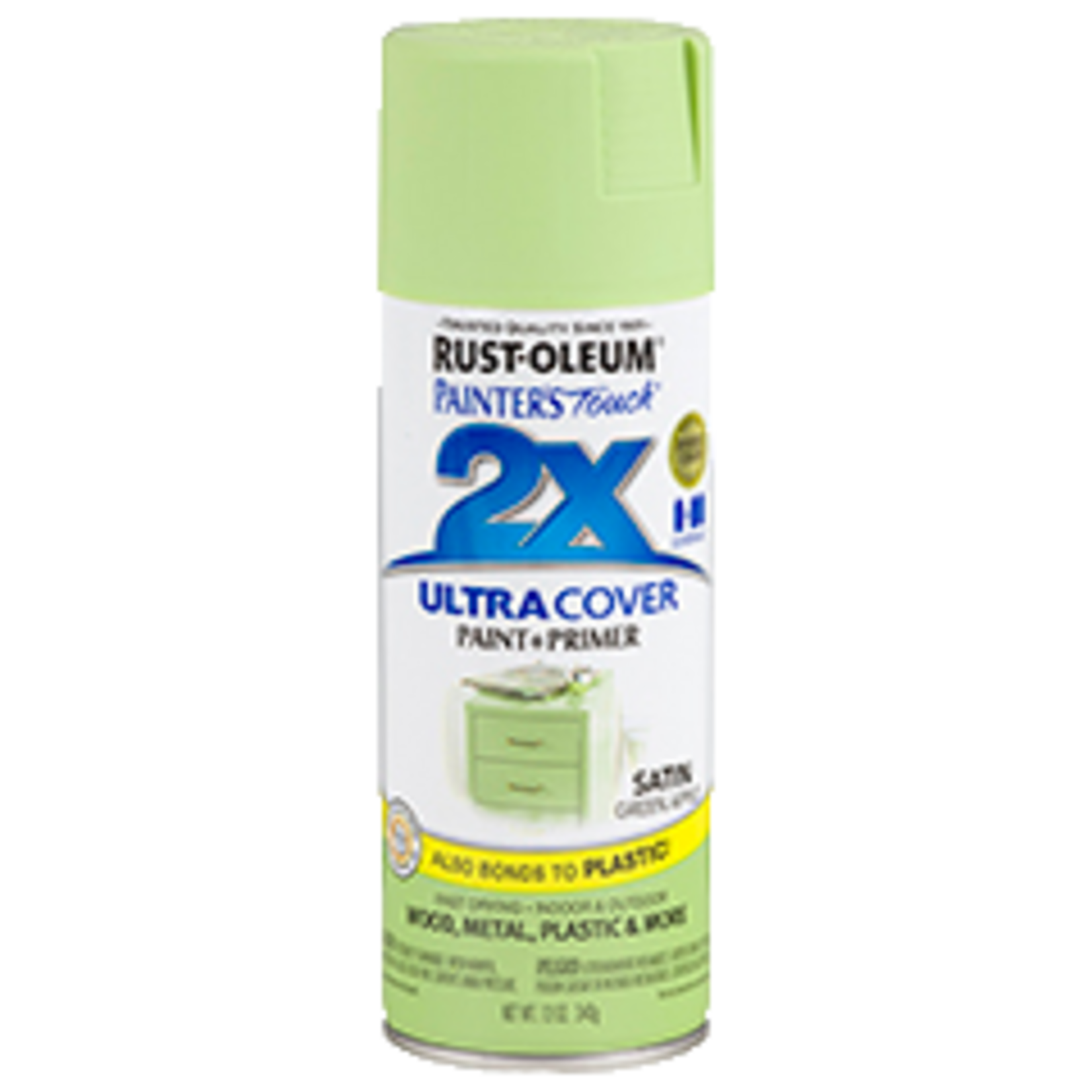 Rustoleum 2X Ultra Cover Satin Spray Paint 12oz Green Apple