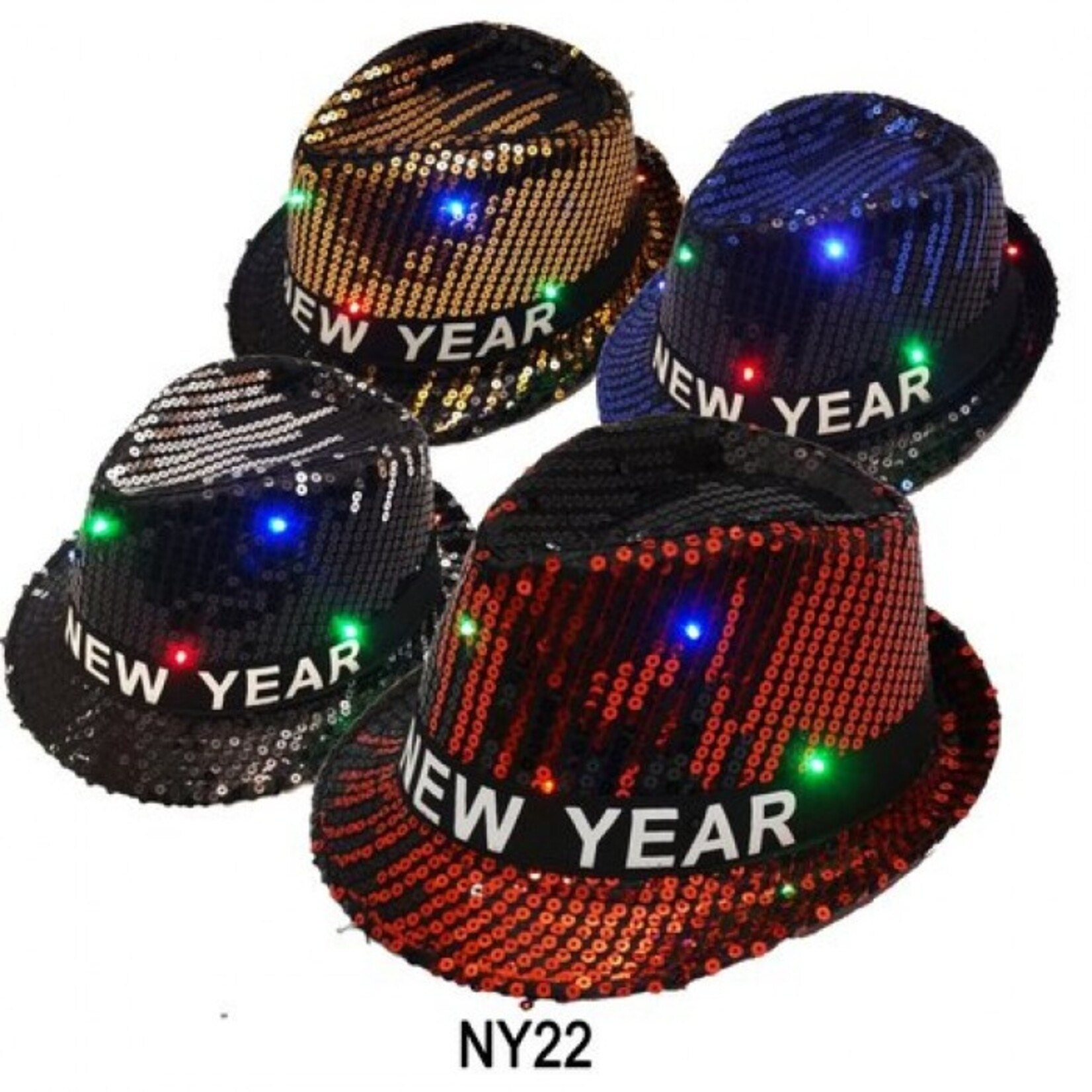 Flashing Sequin New Year Fedora Two Toned