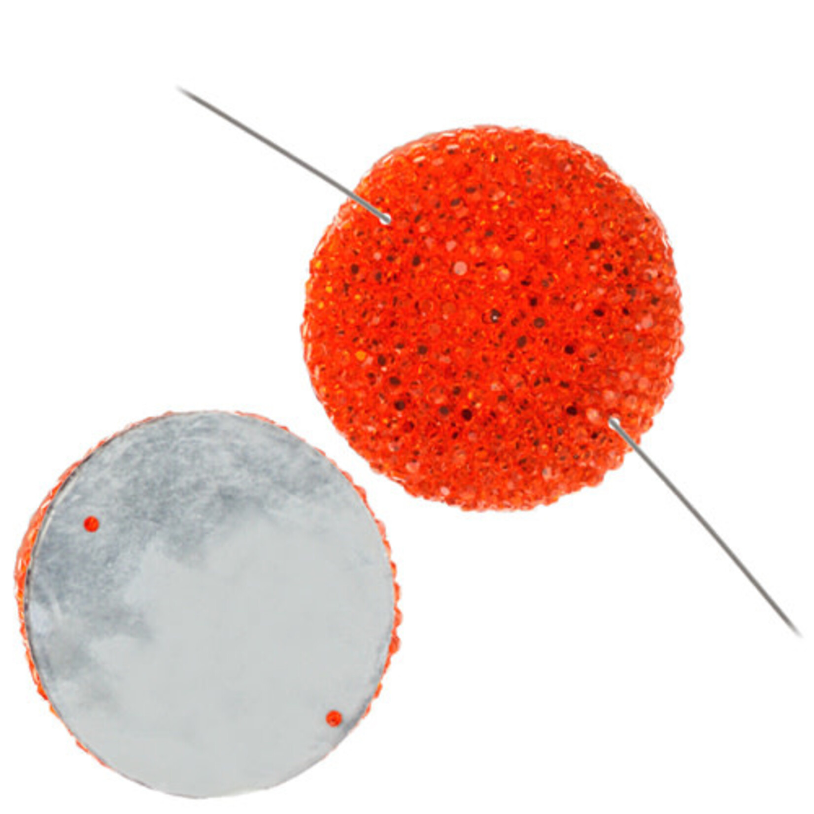 Resin Sew-on Sparkle Stone 30mm Round (10 Pieces)