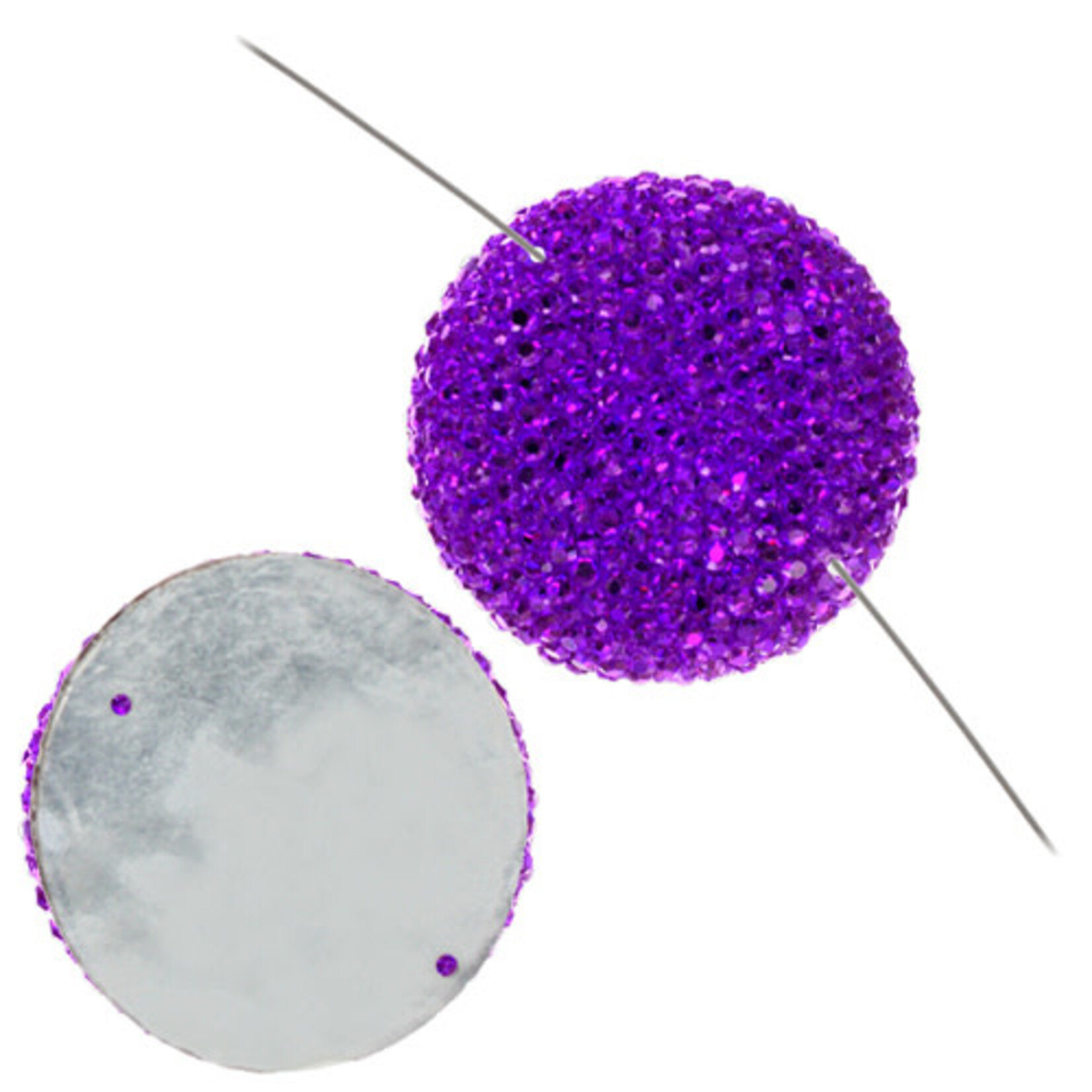 Resin Sew-on Sparkle Stone 30mm Round (10 Pieces)