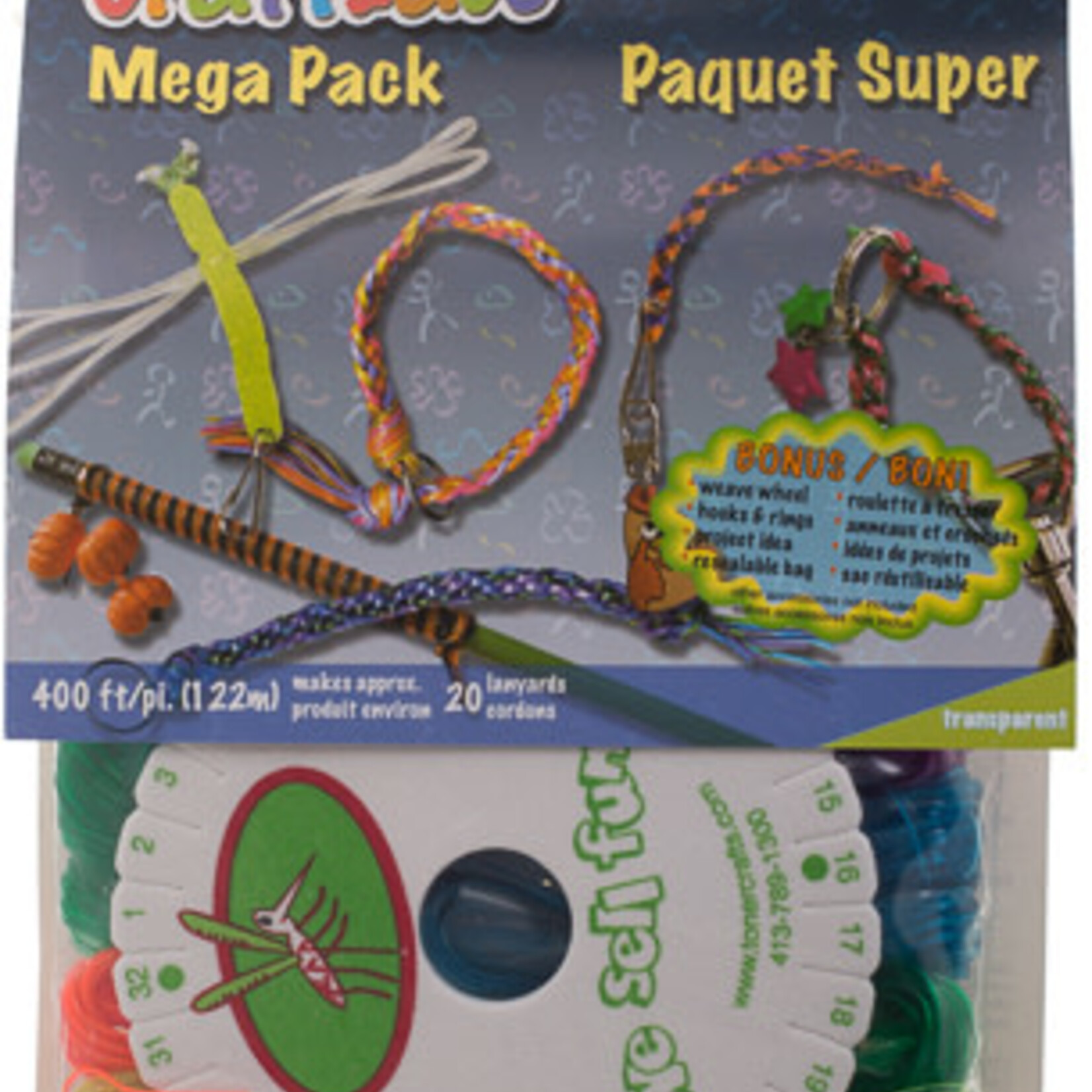 Craft Lace Mega Pack 14 Colors W/Kumihimo Translucent Colors