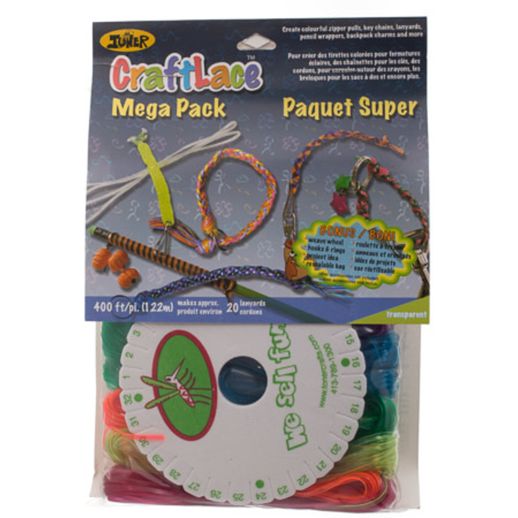 Craft Lace Mega Pack 14 Colors W/Kumihimo Translucent Colors
