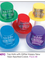 Top Hat with Glitter Happy New Year