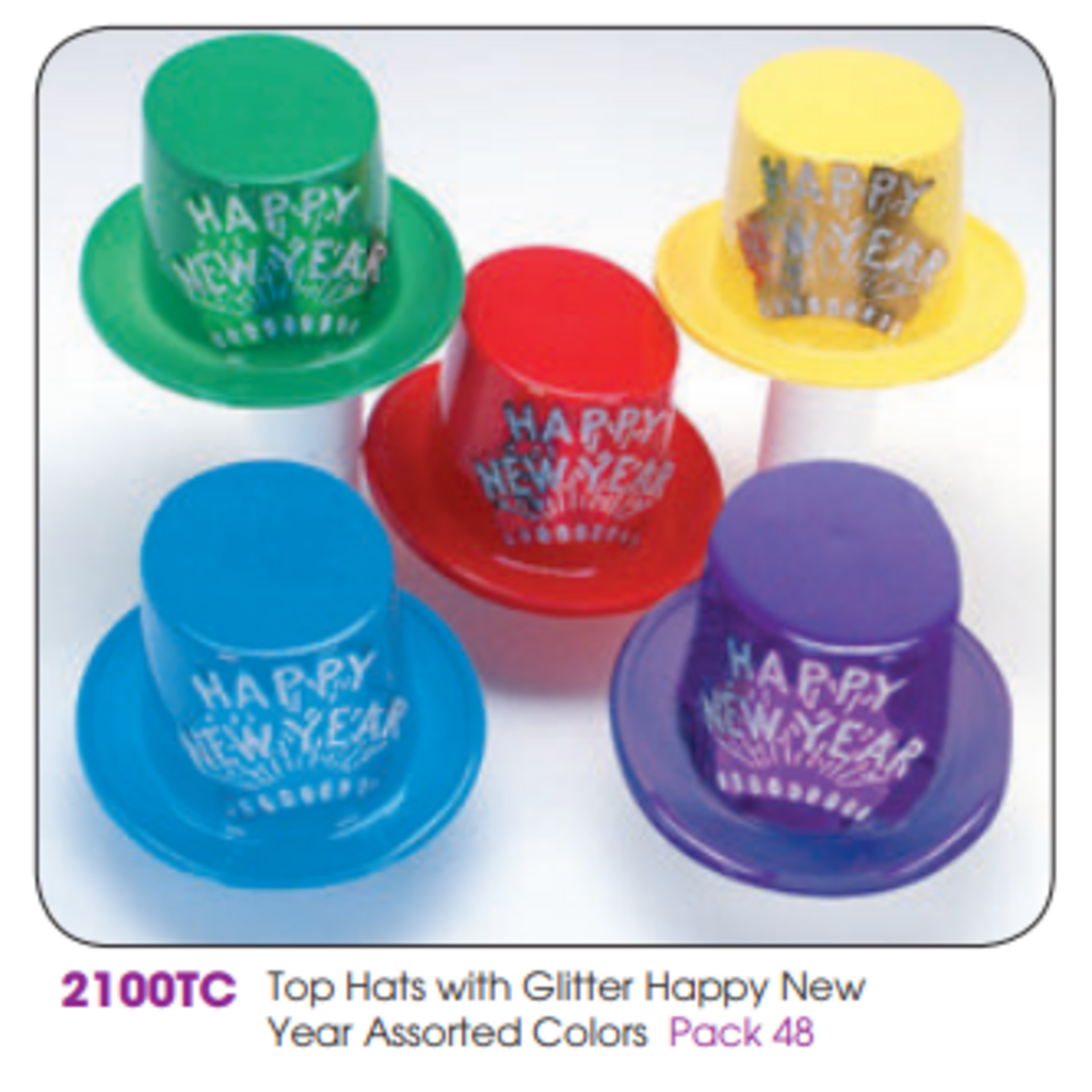 Top Hat with Glitter Happy New Year