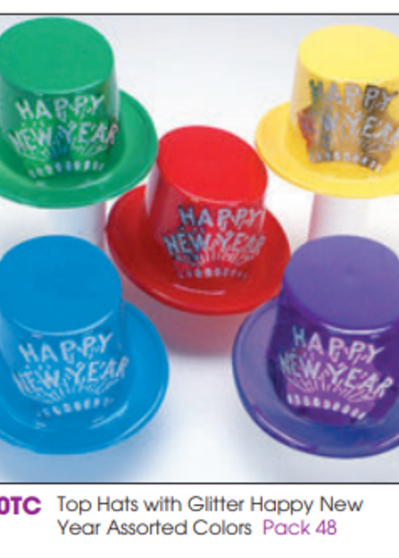 Top Hat with Glitter Happy New Year