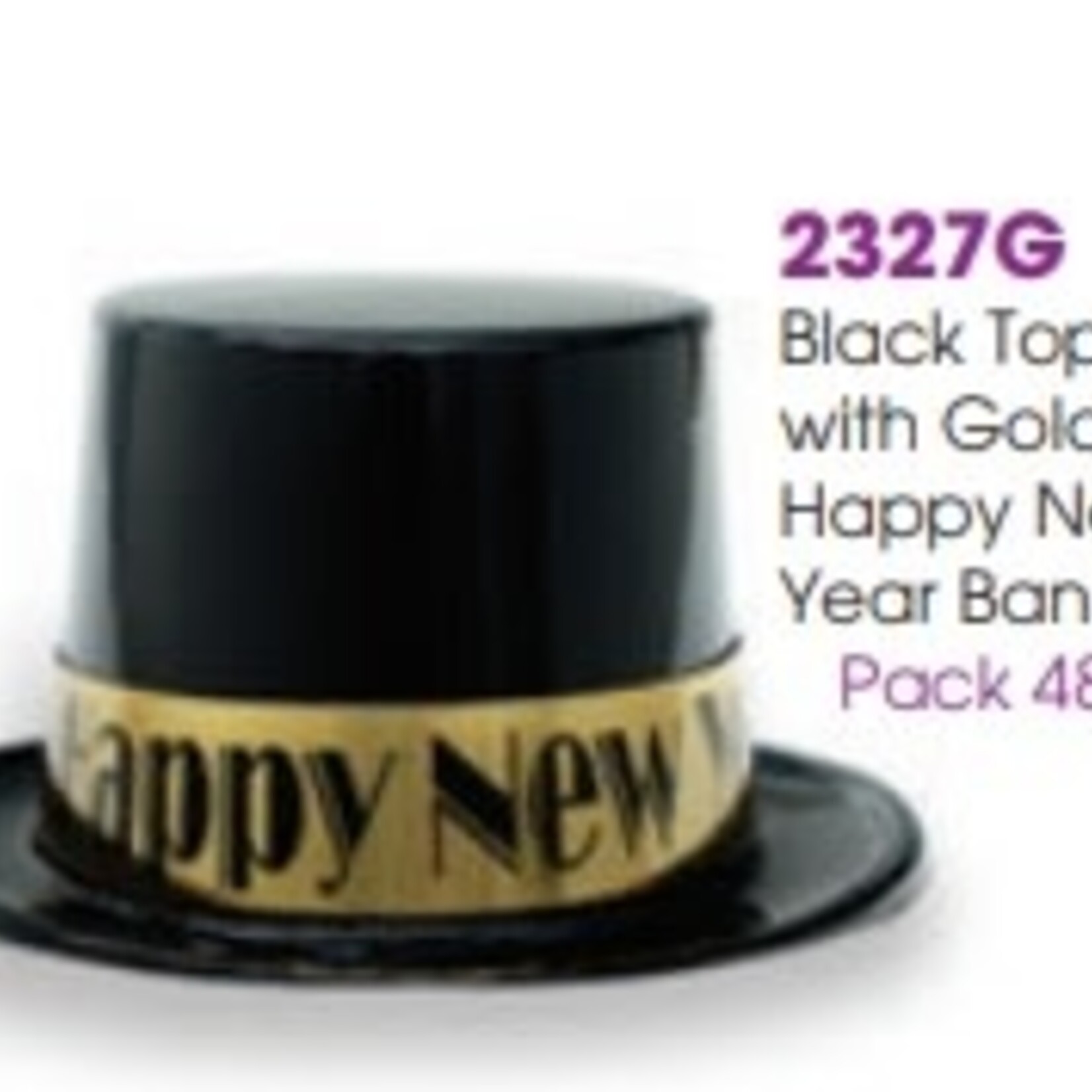 Plastic Top Hat With Happy New Year Band