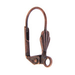 Lever Back Earwire w/Shell Antique Copper (50pcs)