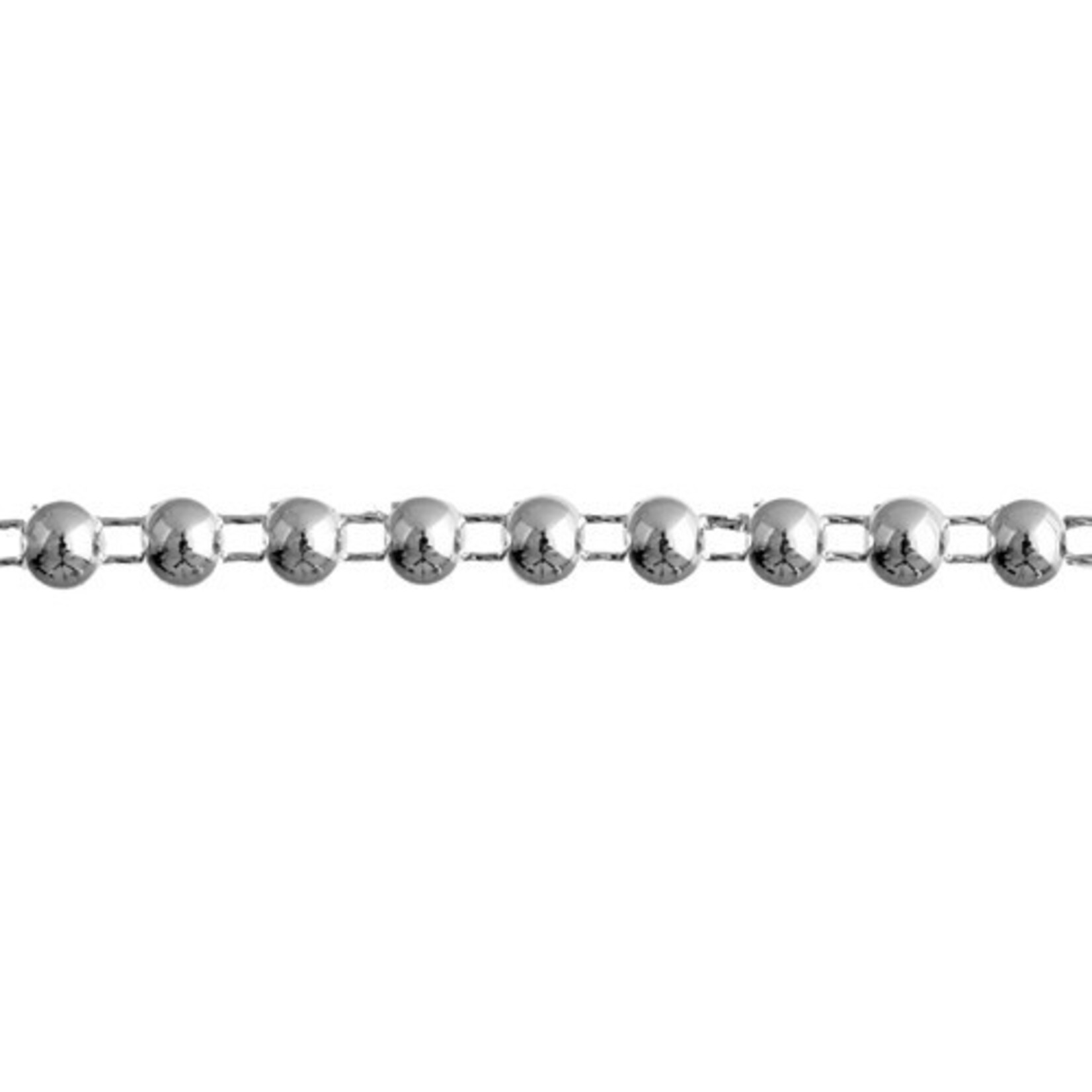 Plastic Trim w/Stone Silver 7mm Round