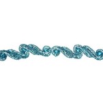 Sequin Trimming (card) Aqua AB 3.8 cm Swirl (5 Meters)
