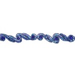 Sequin Trimming (card) Royal Blue AB 3.8 cm Swirl (5 meters)