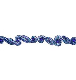 Sequin Trimming (card) Royal Blue AB 3.8 cm Swirl (5 meters)