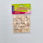 Selectum 36 pcs Wood Craft Blocks Natural Color 15mm X 15mm X15mm