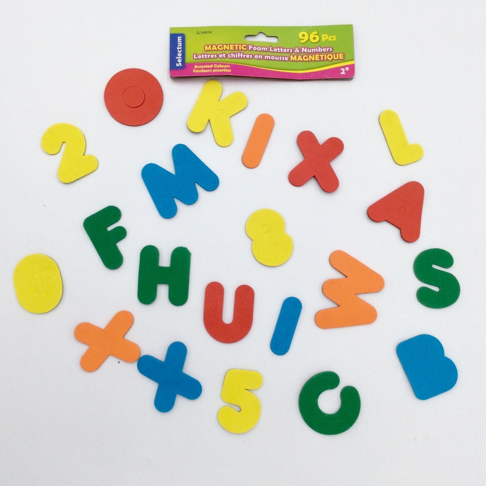 Selectum Magnetic Foam Letters And Numbers 2", 96 Pc/Bag Asst Colours