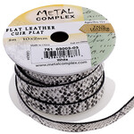 Flat Leather Snake Skin Cord 3 meters (10x2mm) White