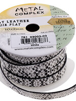 Flat Leather Snake Skin Cord 3 meters (10x2mm) White