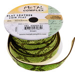 Flat Leather Snake Skin Cord 3 meters (10x2mm)  3mm Green