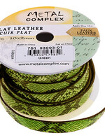 Flat Leather Snake Skin Cord 3 meters (10x2mm)  3mm Green