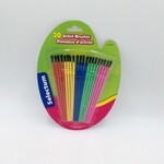 Selectum 20 Pc Artist Brushes Size 1-6 Pastel Color Handle