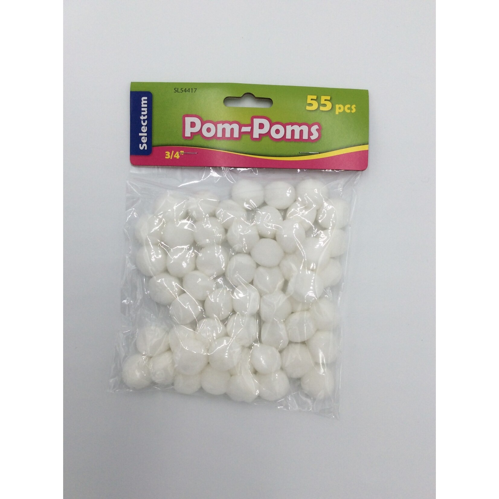 Pom Poms White 3/4" 55CT